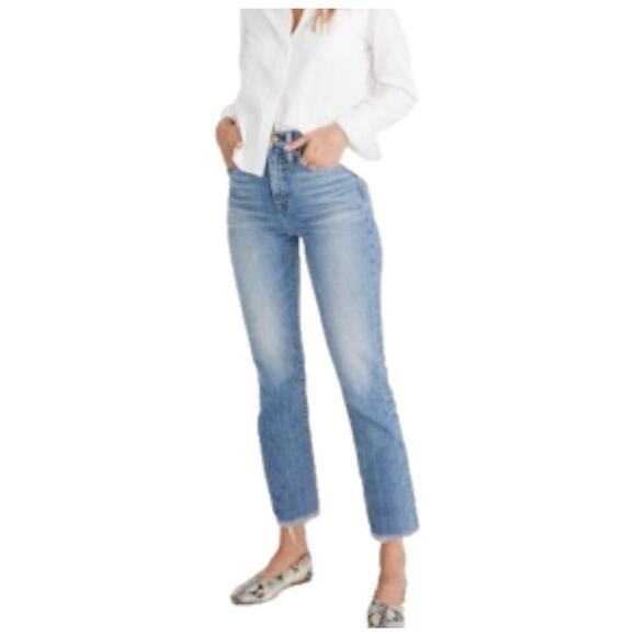 Madewell Womens The Perfect Vintage Raw Hem High Rise Taper Denim Jeans Size 27 - Picture 1 of 9